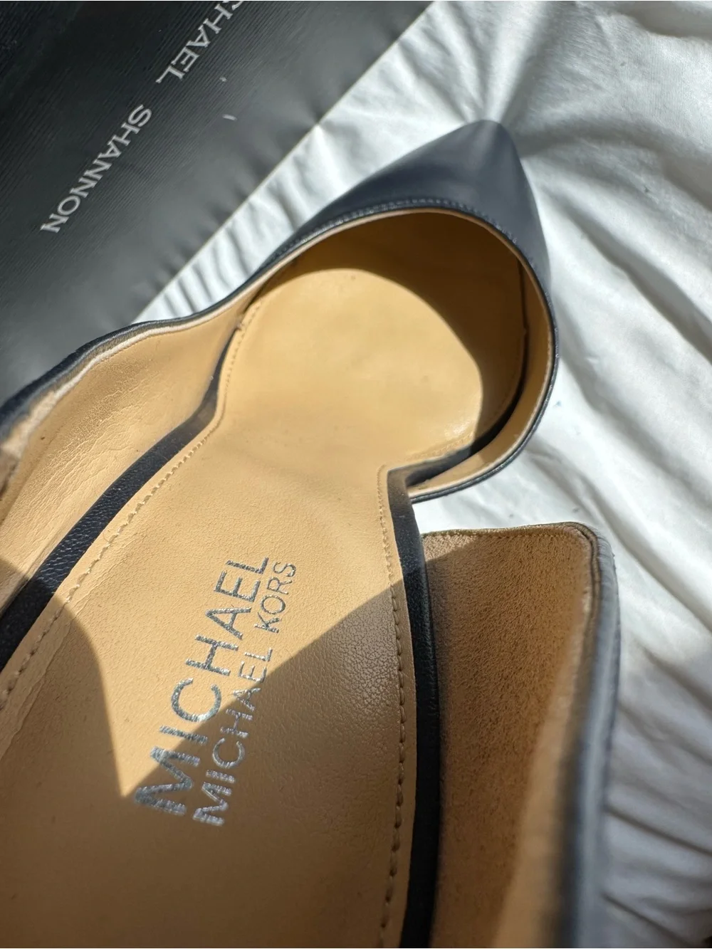 Michael Kors Navy Pointed Toe Leather Stiletto Pumps